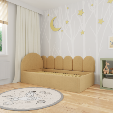 Dziecięce łóżko tapicerowane z zagłówkiem Fency | myMODULO.pl
