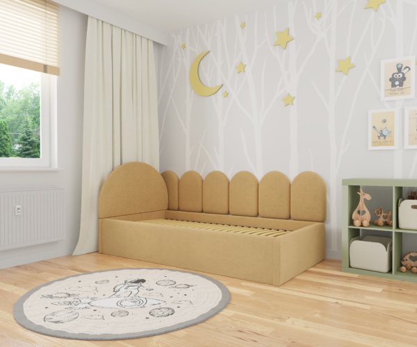 Dziecięce łóżko tapicerowane z zagłówkiem Fency | myMODULO.pl