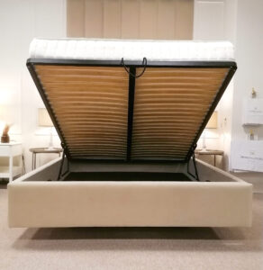 łóżko lewitujące tapicerowane pojemnik na pościel