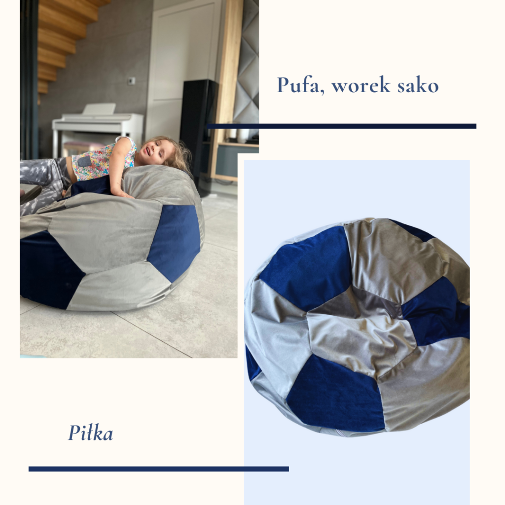 pufa dziecięca, worek sako, pufa w kształcie piłki